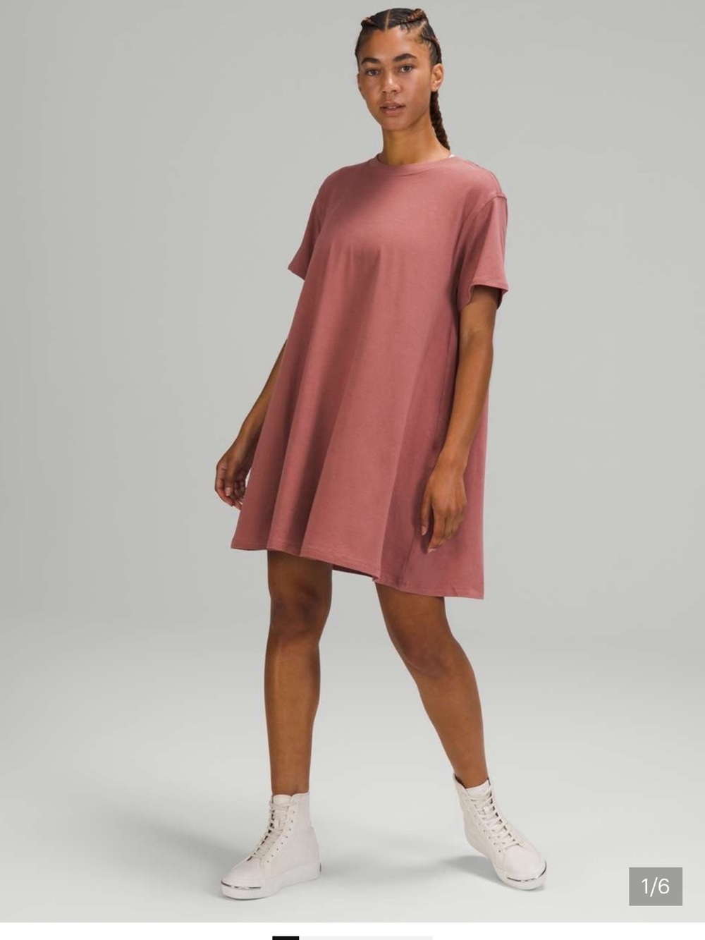 lululemon athletica Short-Sleeve Tee Dress in Dusty Rose